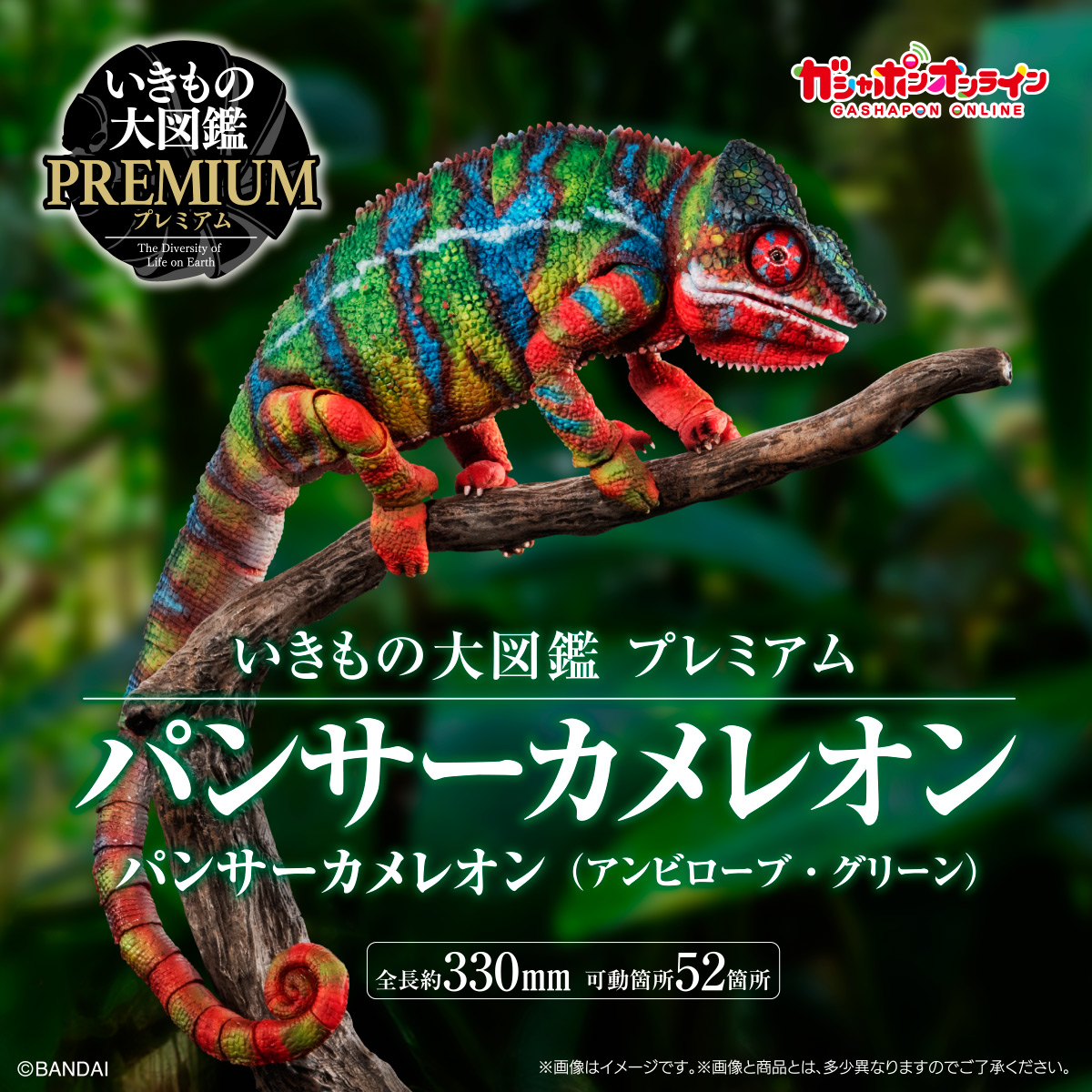 いきもの大図鑑プレミアム パンサーカメレオン（アンビローブ・グリーン）