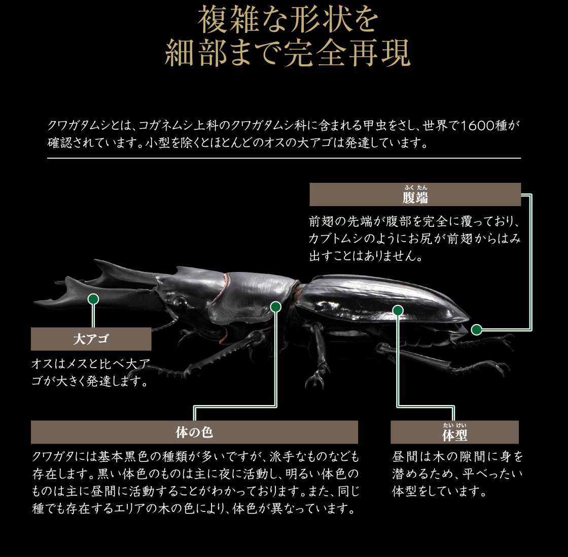 複雑な形状を細部まで完全再現