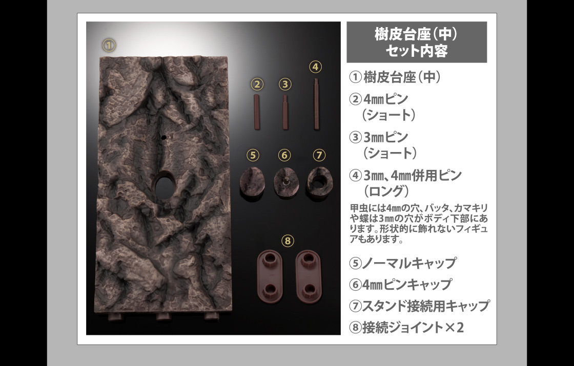 樹皮台座(中)セット内容