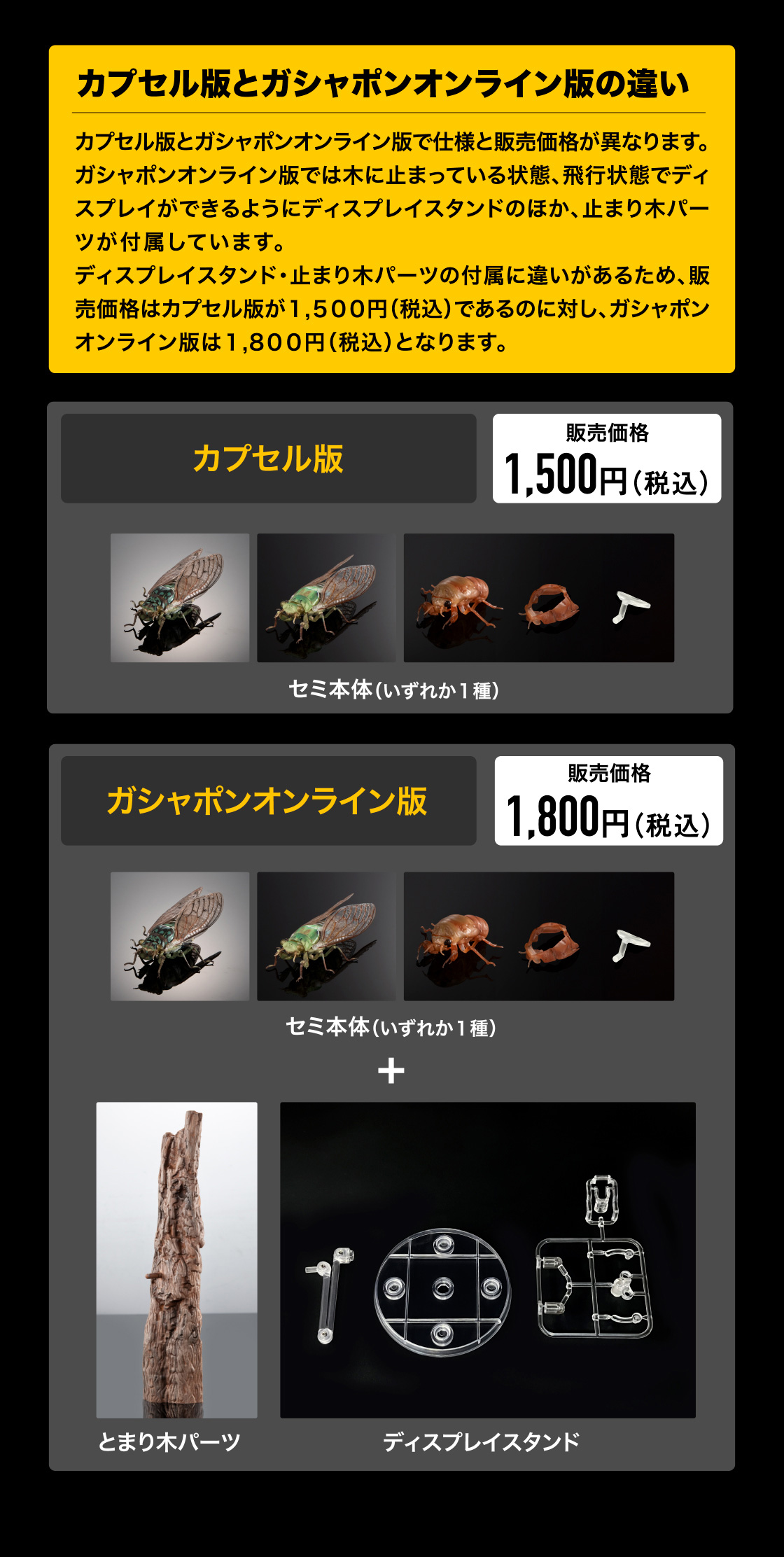 カプセル版とガシャポンオンライン版の違い