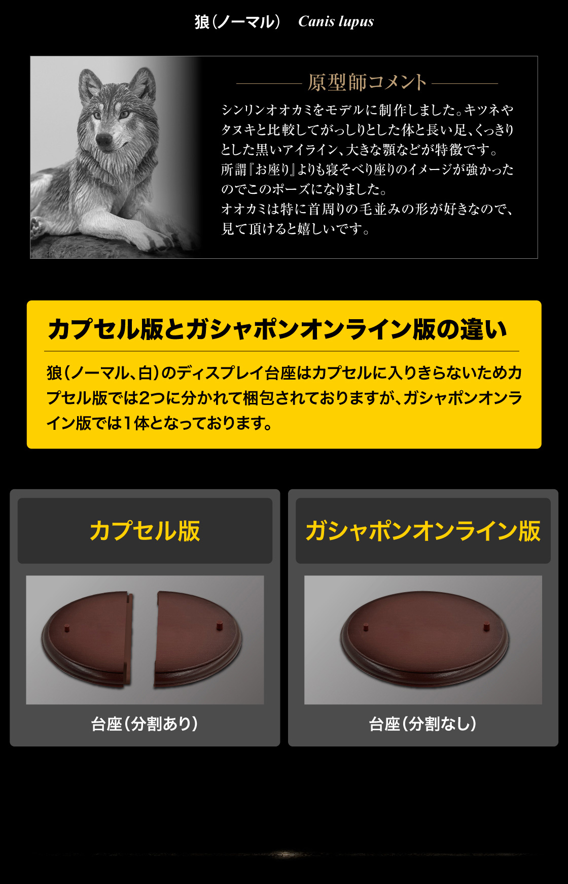 狼（ノーマル） 原型師コメント