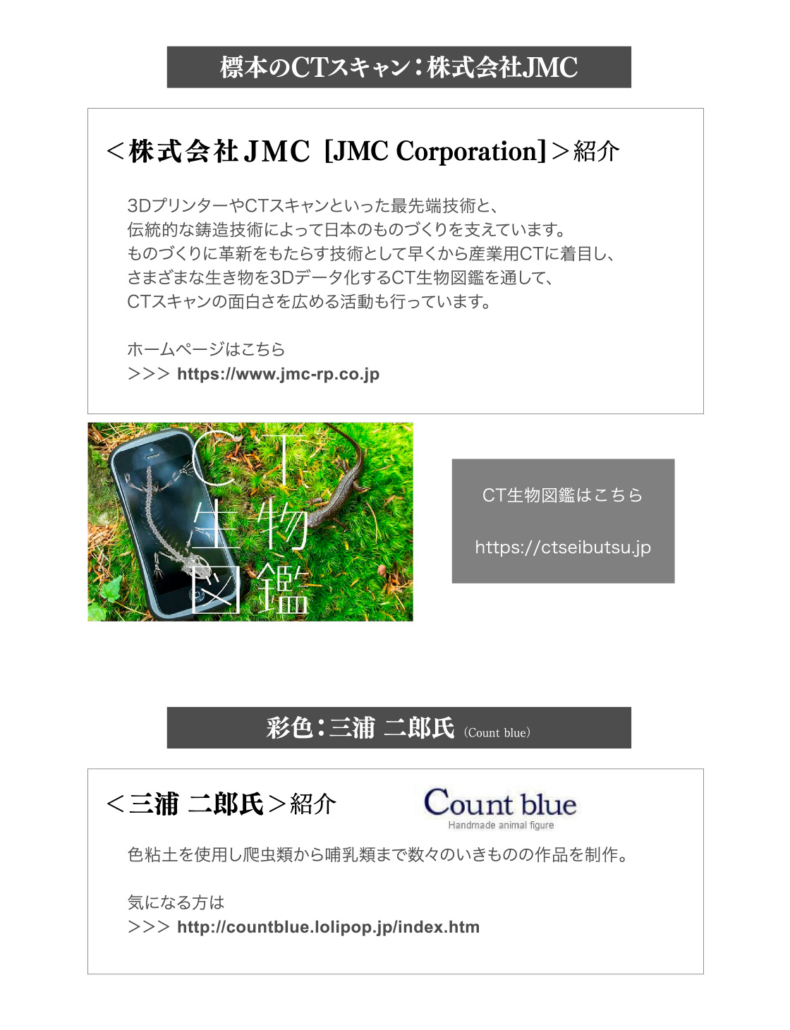 標本のCTスキャン：株式会社JMC CT生物図鑑 彩色：三浦 二郎氏(Count blue)