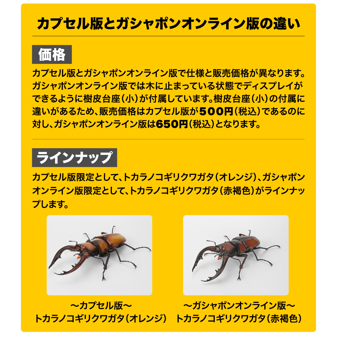 カプセル版とガシャポンオンライン版の違い