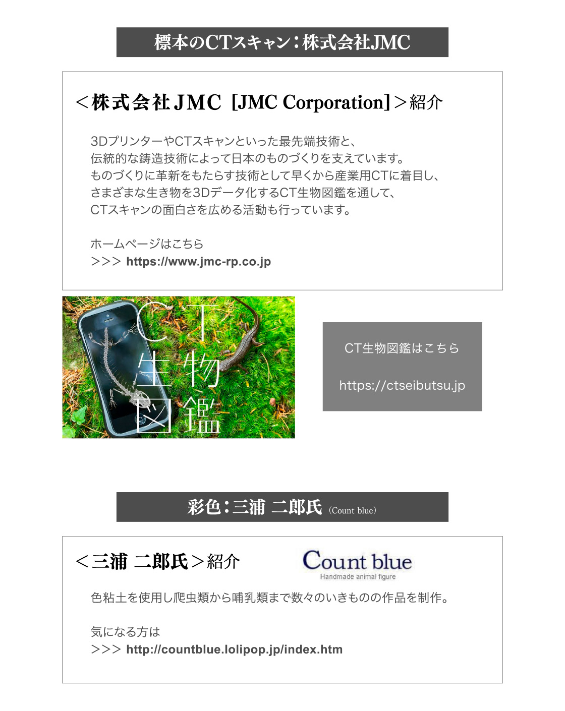 標本のCTスキャン：株式会社JMC CT生物図鑑 彩色：三浦 二郎氏(Count blue)