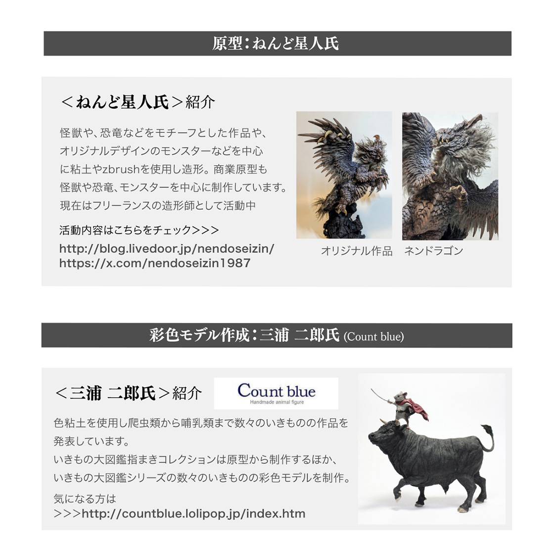 原型：ねんど星人氏　彩色モデル作成：三浦 二郎氏(Count blue)