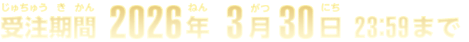 受注期間2026年3月30日 23:59まで